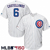 Cubs 6 Nick Castellanos White 150th Patch Cool Base Jersey Dzhi,baseball caps,new era cap wholesale,wholesale hats